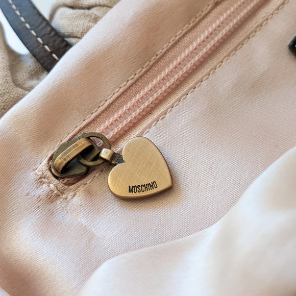 Vintage Moschino Structured Canvas and Leather Tote Bag - Picture 8 of 15